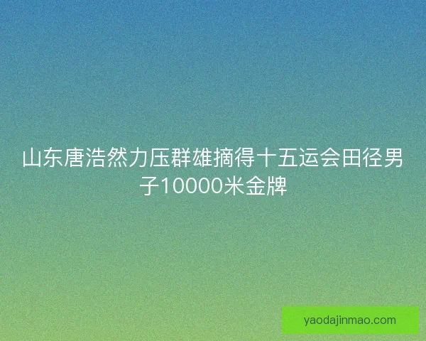 山东唐浩然力压群雄摘得十五运会田径男子10000米金牌
